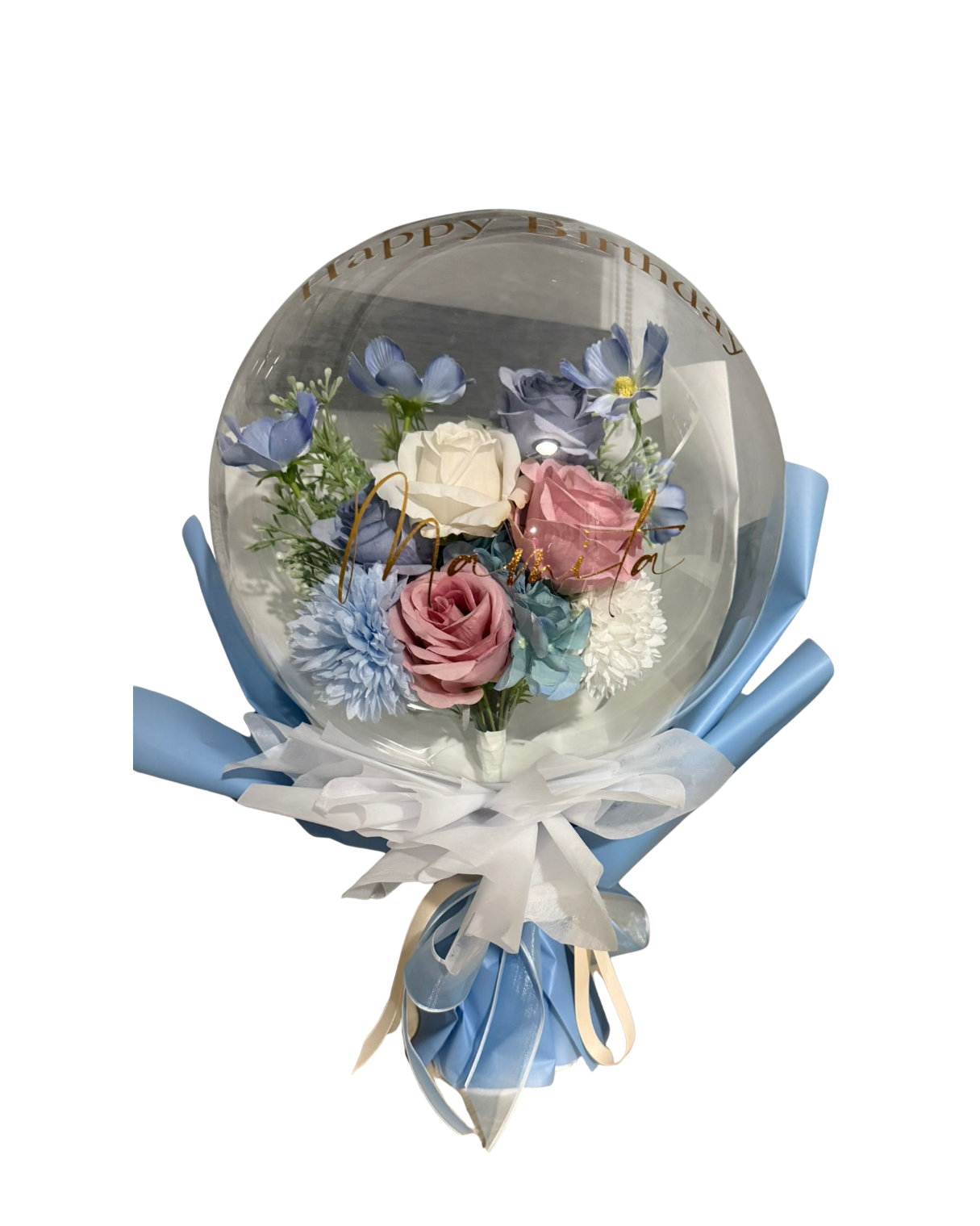 Custom Made Bubble Balloon Flower Bouquet | Luxury Floral Gift Toronto