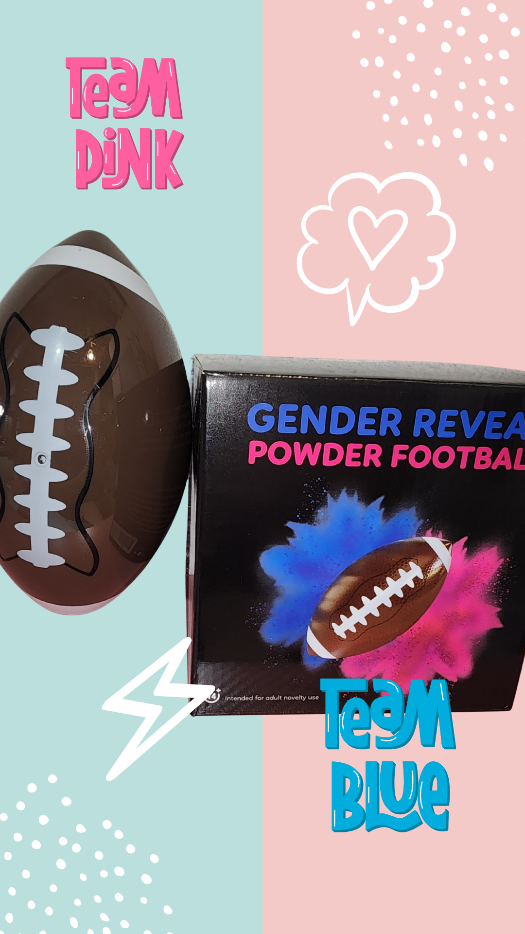 π Football Gender Reveal β Exploding Powder Kick