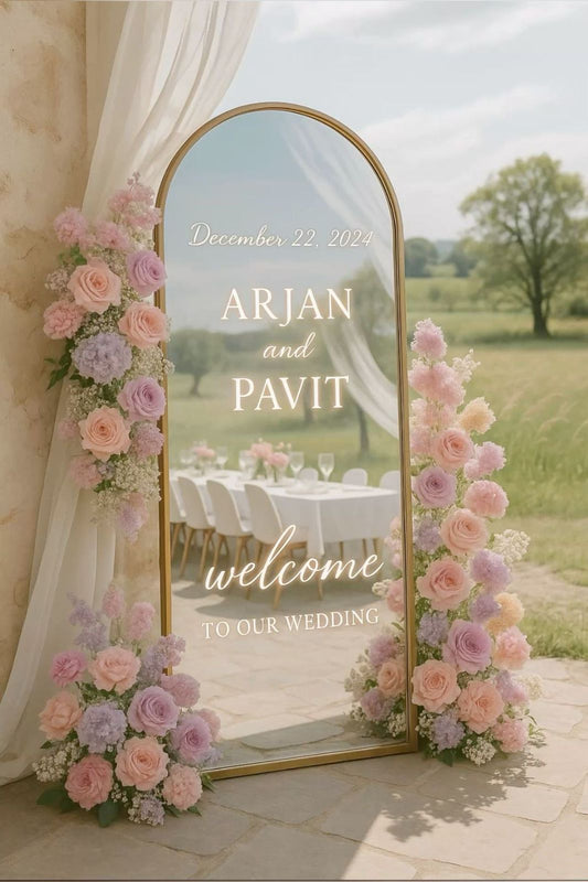 Personalized Mirror Welcome Sign – Custom Event & Wedding Decor Toronto