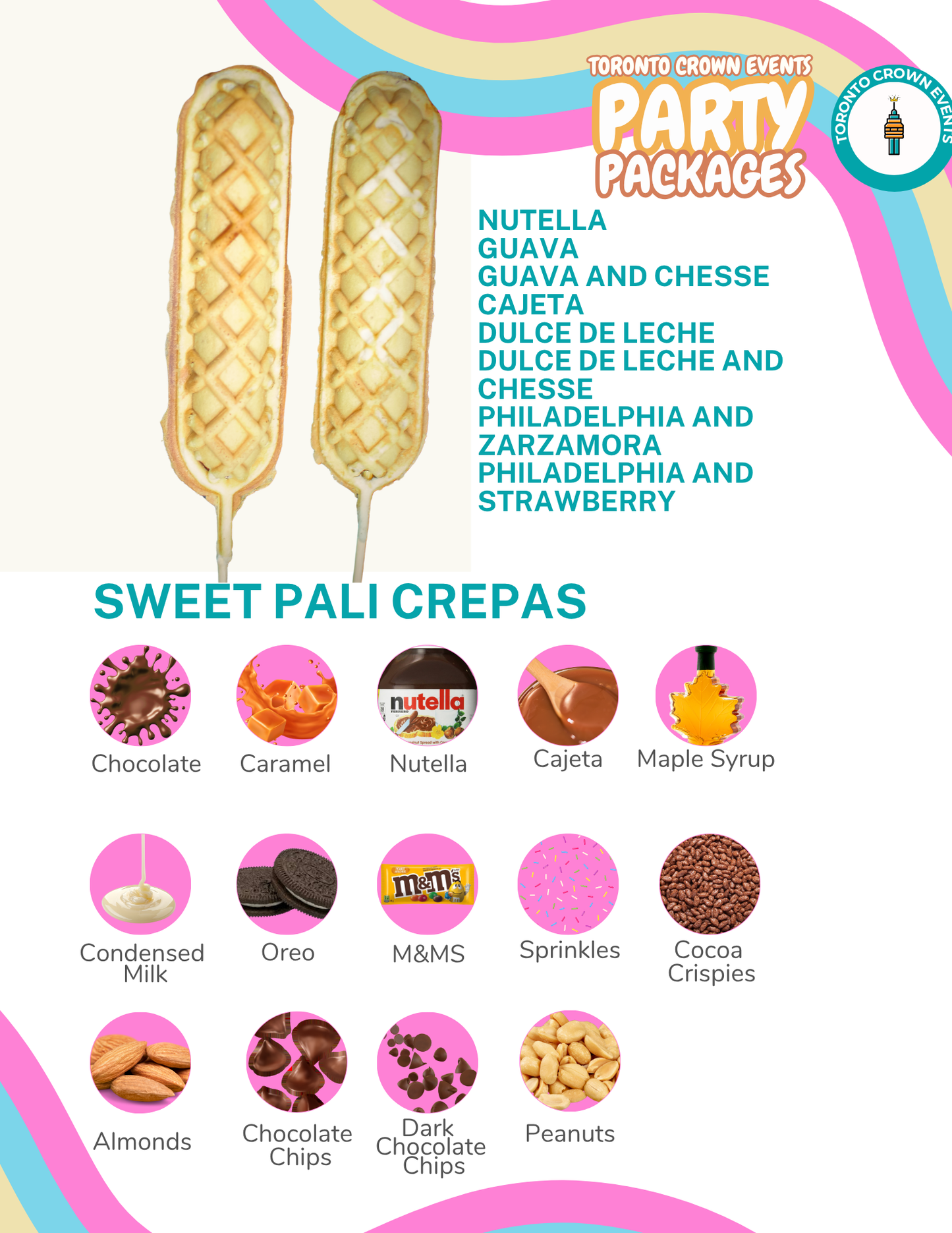 🧇 Sweet Palicrepas – Crepes on a Stick - Stuffed Crepes for Events in Toronto