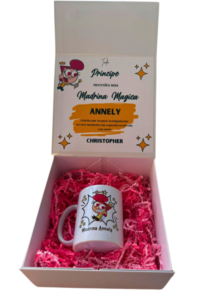 Custom “Padrinos Mágicos” Godparent Proposal Gift Box