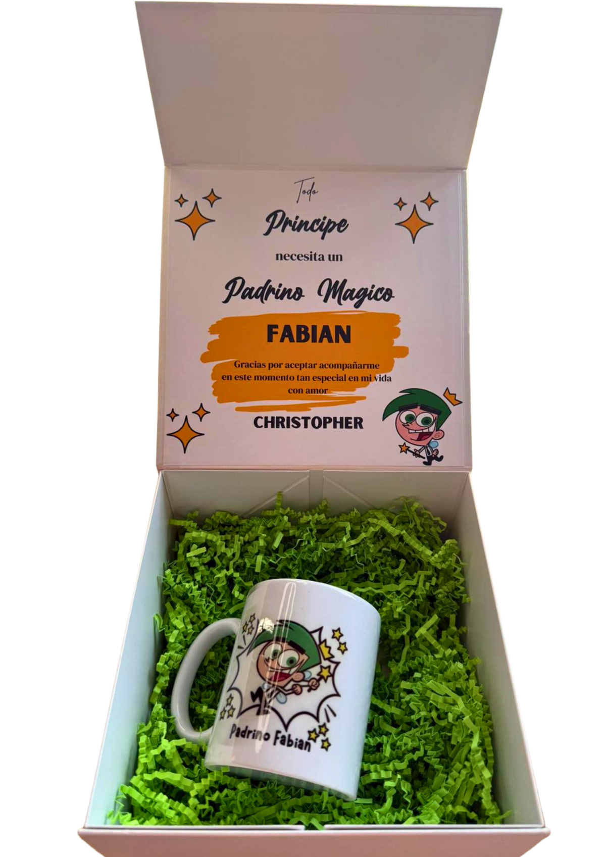 Custom “Padrinos Mágicos” Godparent Proposal Gift Box