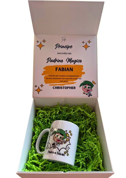 Custom “Padrinos Mágicos” Godparent Proposal Gift Box