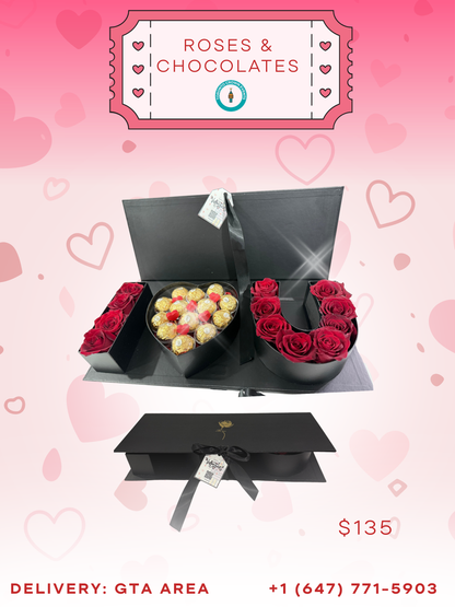 The "I Love You" Signature Rose & Chocolate Box