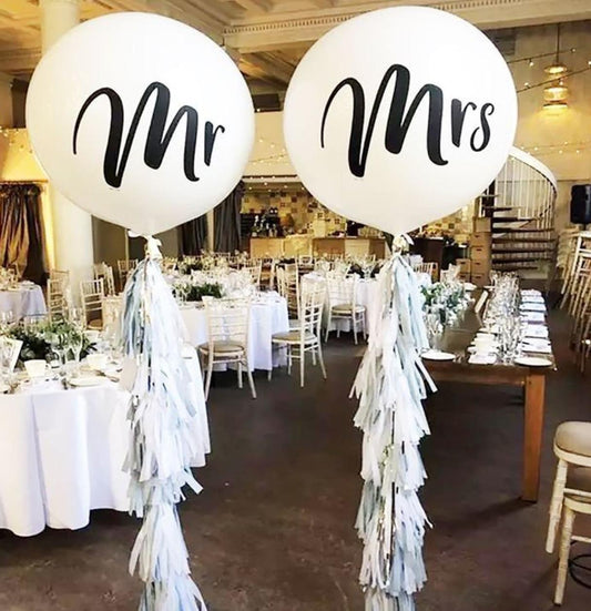 Mr & Mrs Helium Balloons – Customizable Colors (Set of 2)