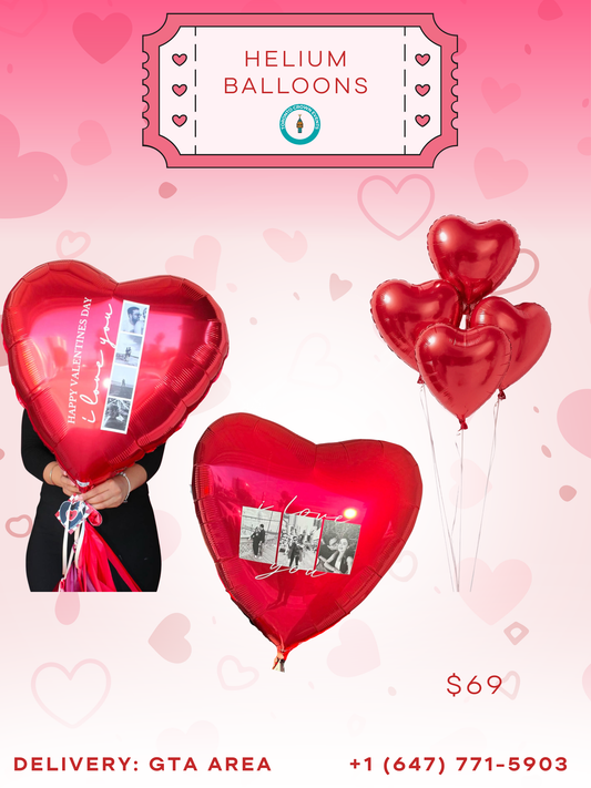 Personalized Heart Photo Balloon Bouquet