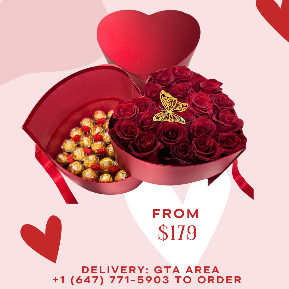 ❤️ "I LOVE YOU" Floral Arrangement – Roses, Chocolates & Romantic Gifts (Toronto Delivery)