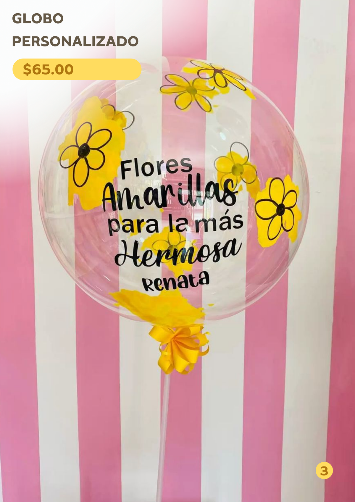 September Yellow Flowers Custom Made Balloon