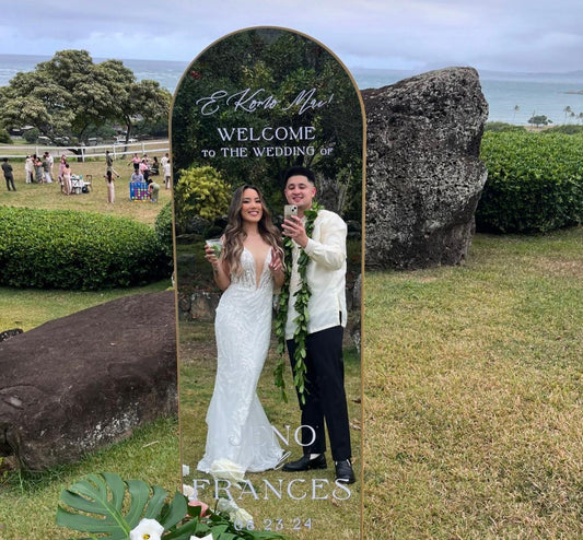 Personalized Mirror Welcome Sign – Custom Event & Wedding Decor Toronto