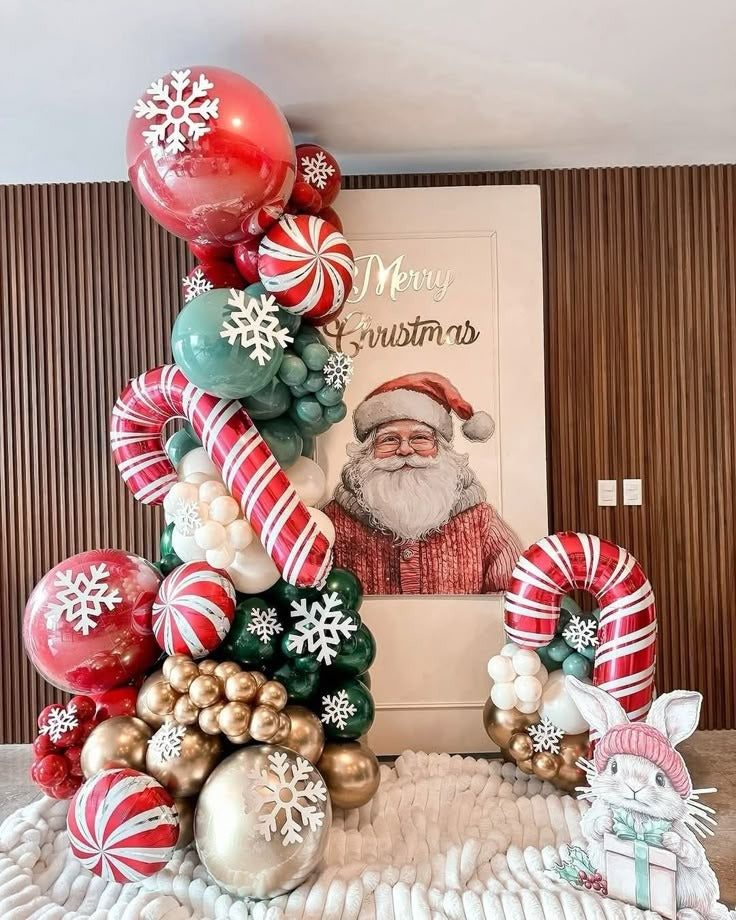 Candy Cane Christmas Balloon Display